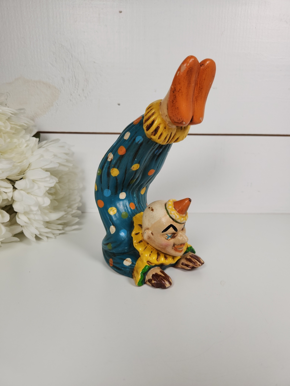 Vintage 1967 Ceramic Clown Figurine | Whimsical Circus Clown Figure | 7.25"